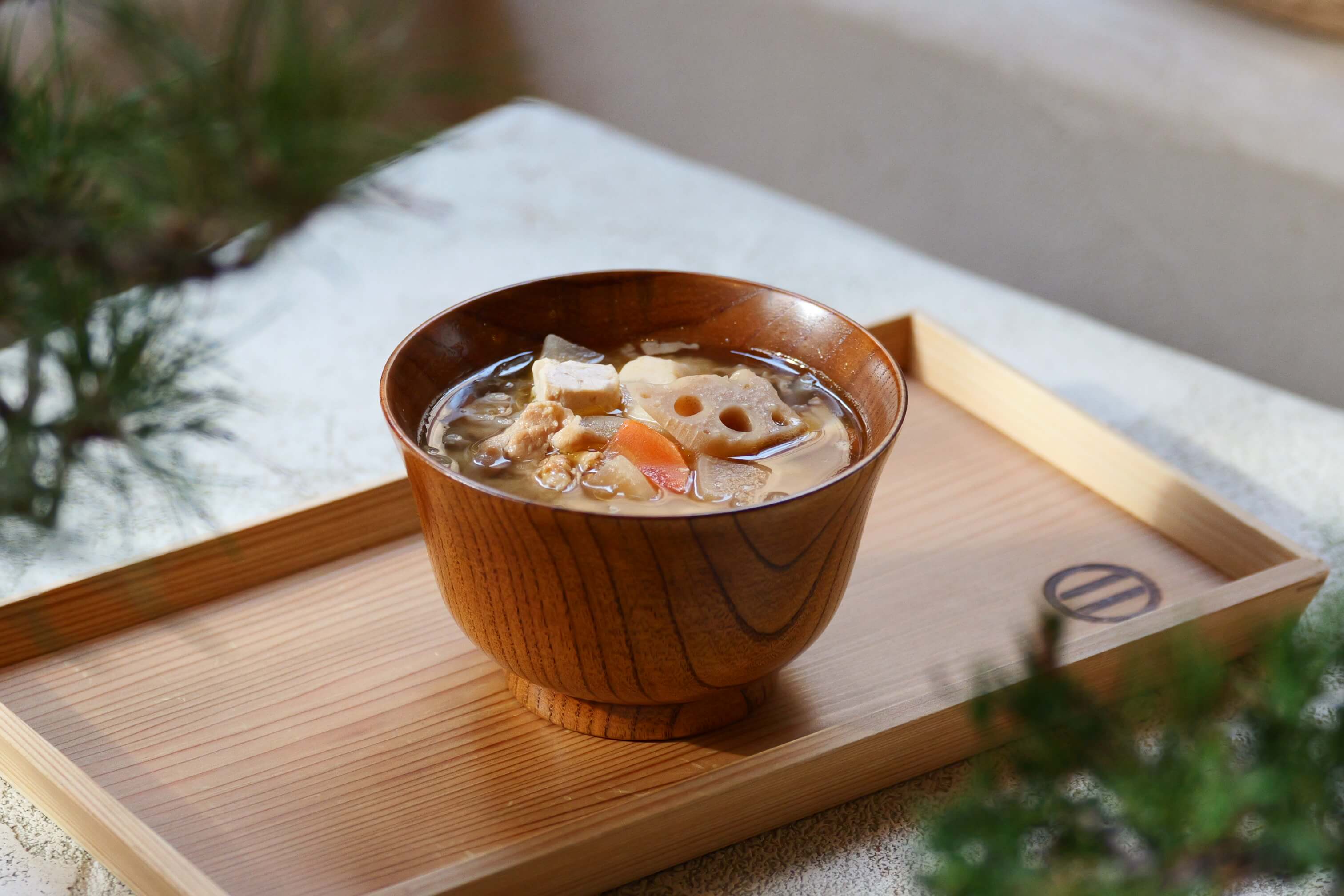 Hearty Barley  Pork Miso Soup